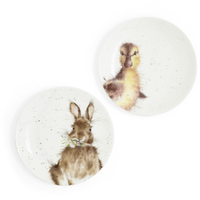 Wrendale Coupe 2 Plates Duckling and Rabbit