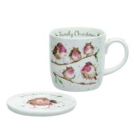 Wrendale Family Christmas Mug and Coaster Set
