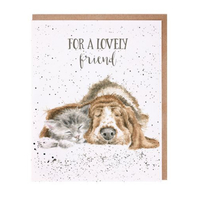 Wrendale Dog and Catnap Greetings Card