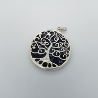 Double Backed Silver Tree of Life and  Blue John Pendant.