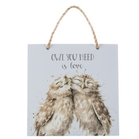 Wrendale Owl You Need Is Love Owl Wooden Plaque