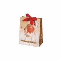 Wrendale Robin Small Christmas Gift Bag