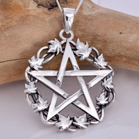 Silver Pentagram and Ivy Pendant