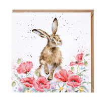 Wrendale A Field Of Flowers Hare Greeting  Card