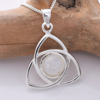 Silver Celtic Knot Pendant with Moonstone #1