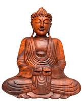 Wooden Sitting Buddha