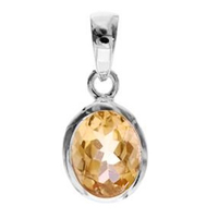 Silver and Citrine Faceted Pendant (Small )