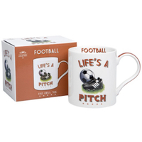 Life's A Pitch Football Mug