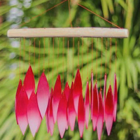 Glass Windchime  Frosted Red
