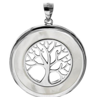Silver and Mother of Pearl Tree of Life Pendant