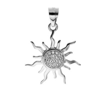 Silver and Cubic Zirconia Sunburst Pendant