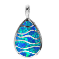 Silver and Blue Opalique Pendant