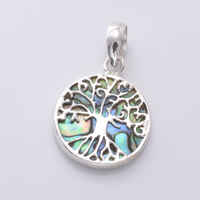 Silver and Abalone Tree Life Pendant