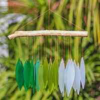 White, Lime and Green Glass Suncatcher